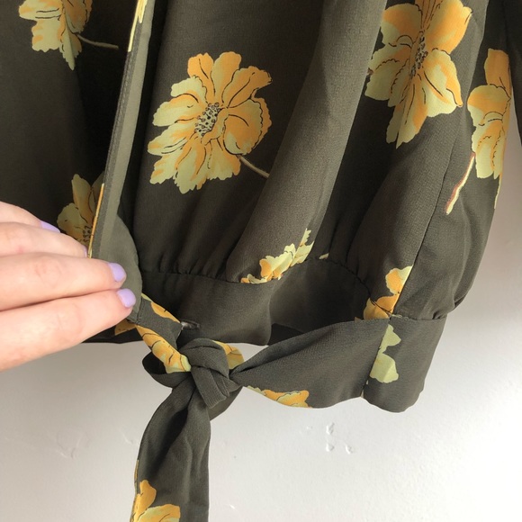 Madewell Effie Floral Green yellow top sz XS - Picture 4 of 12